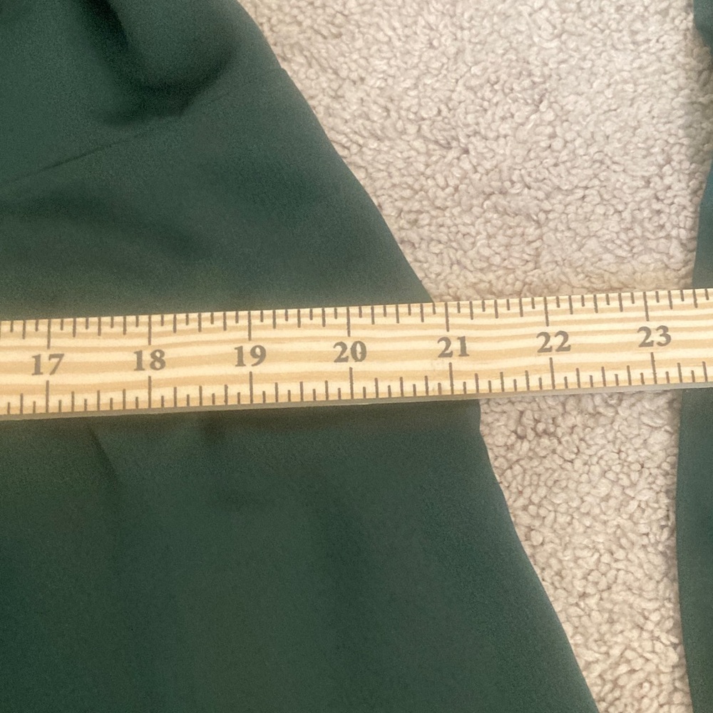 Emerald Satin Long Sleeve Wrap Dress - Picture 8 of 10